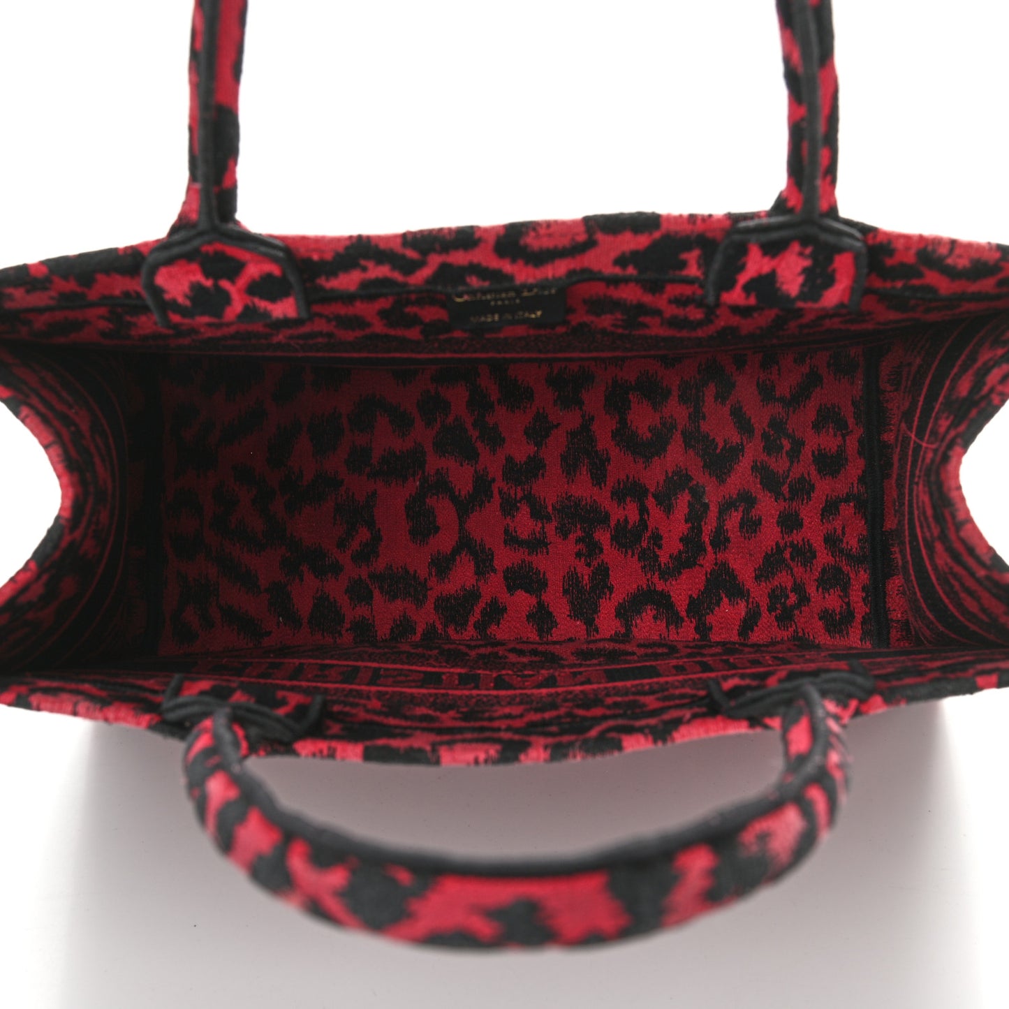 Canvas Mizza Embroidered Medium Leopard Book Tote Fuchsia Multicolor