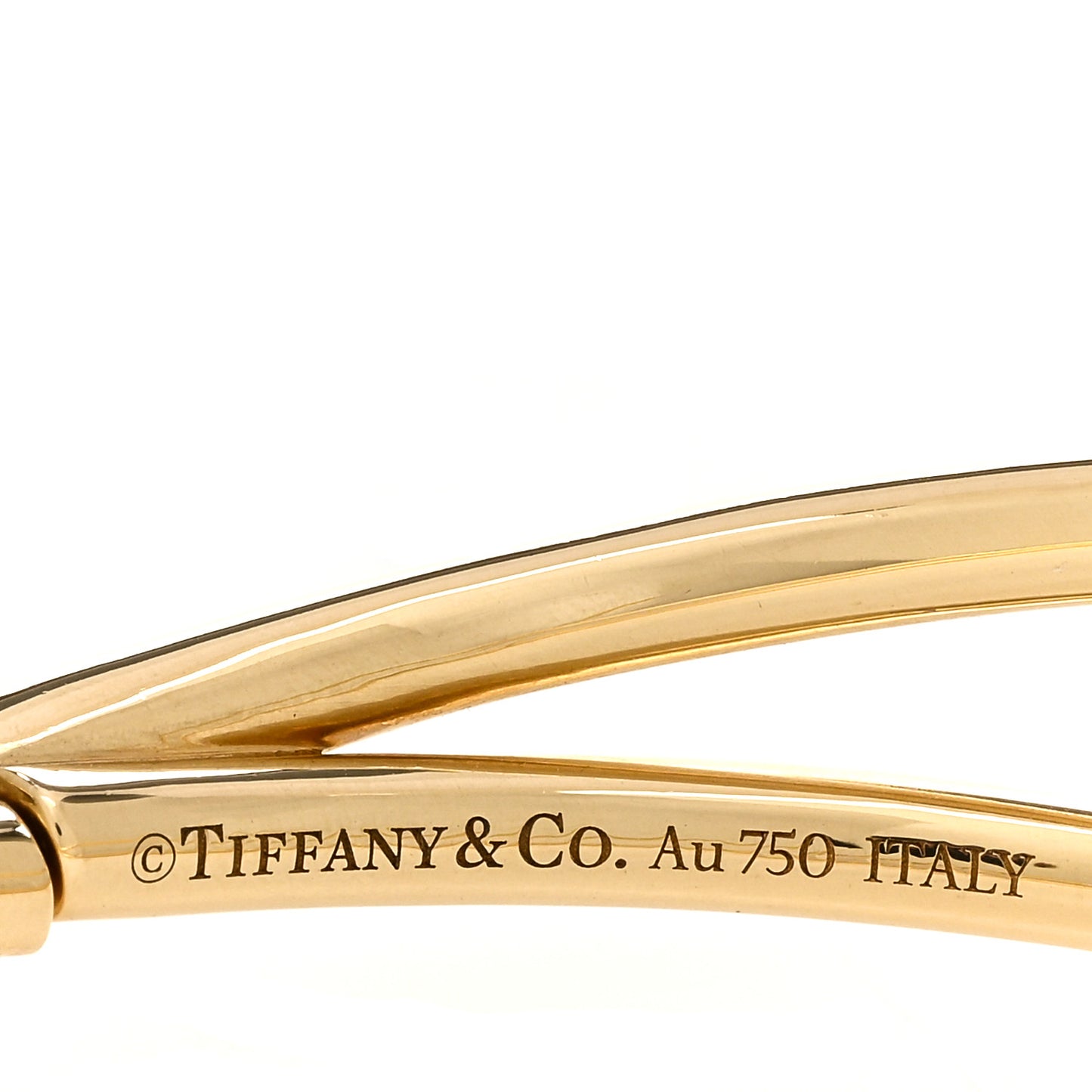 18K Yellow Gold Double Row Knot Hinged Bangle Bracelet