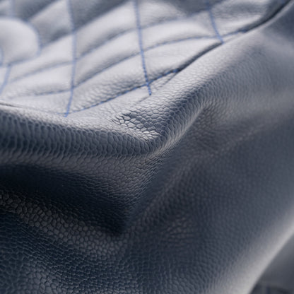 Chanel Caviar Quilted Grand Shopping Tote GST Dark Navy Blue 15 of 15