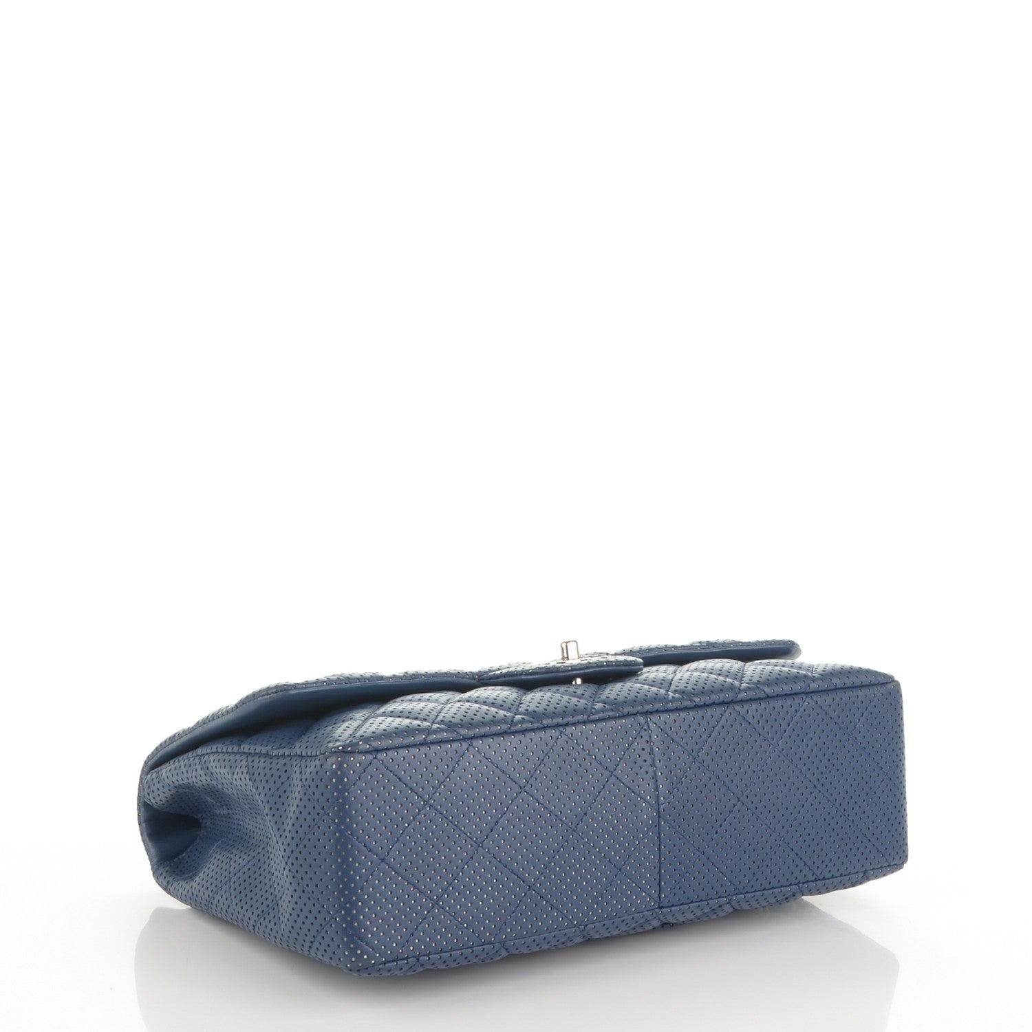 Chanel Lambskin Perforated Jumbo Single Flap Blue 4 of 7