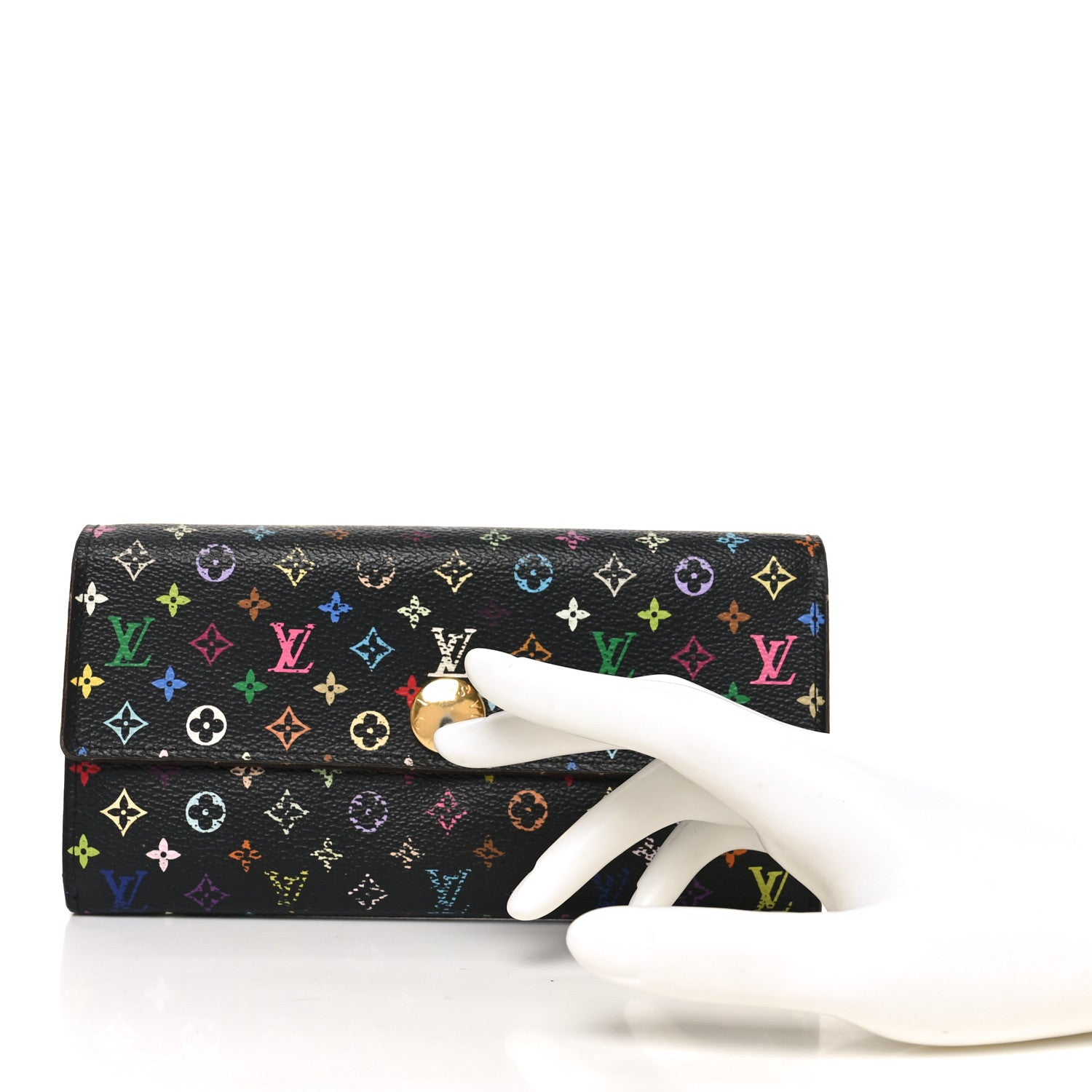 Louis Vuitton Monogram Multicolor Sarah Wallet Black Grenade 2 of 6