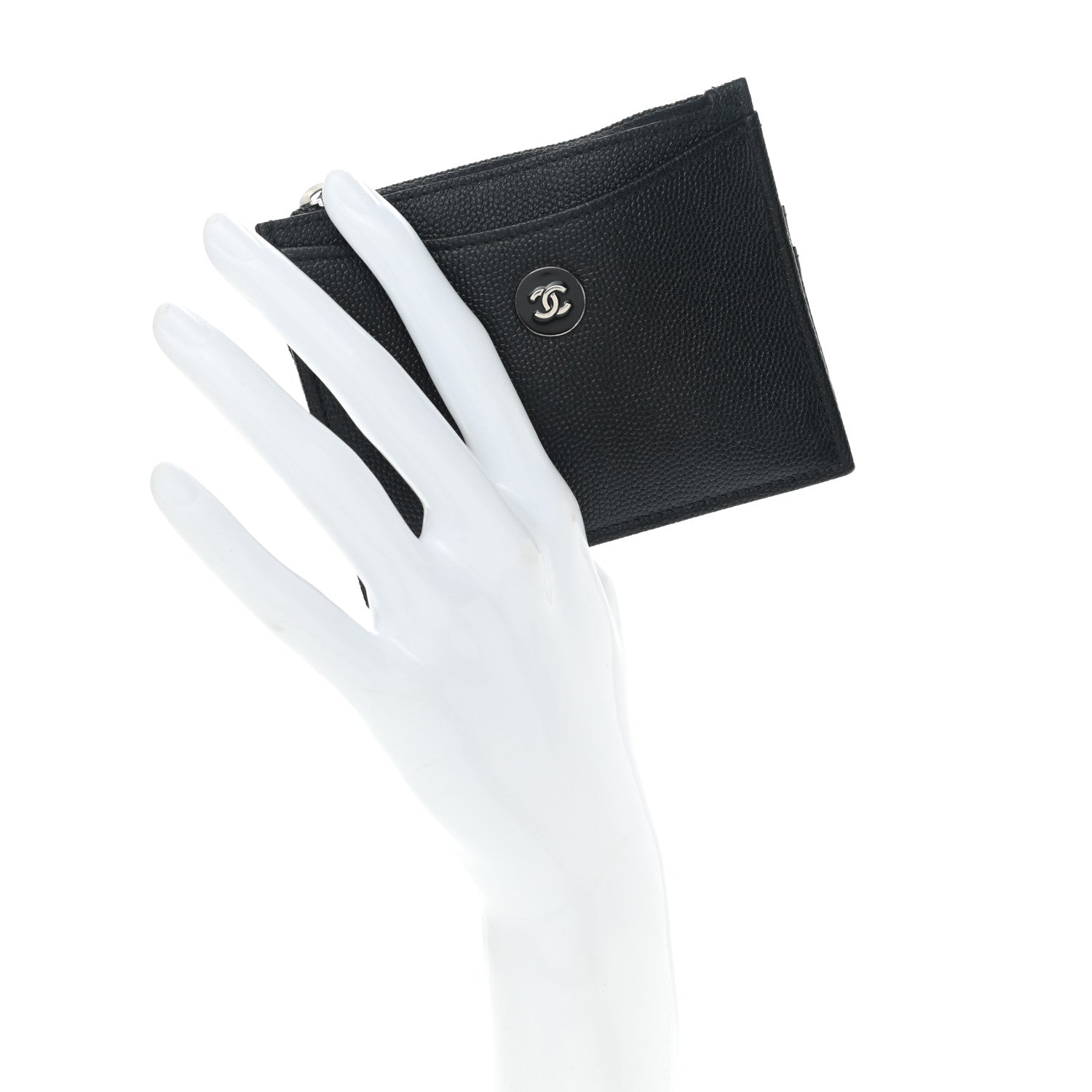 Chanel Caviar CC Zip Card Holder Black 2 of 8