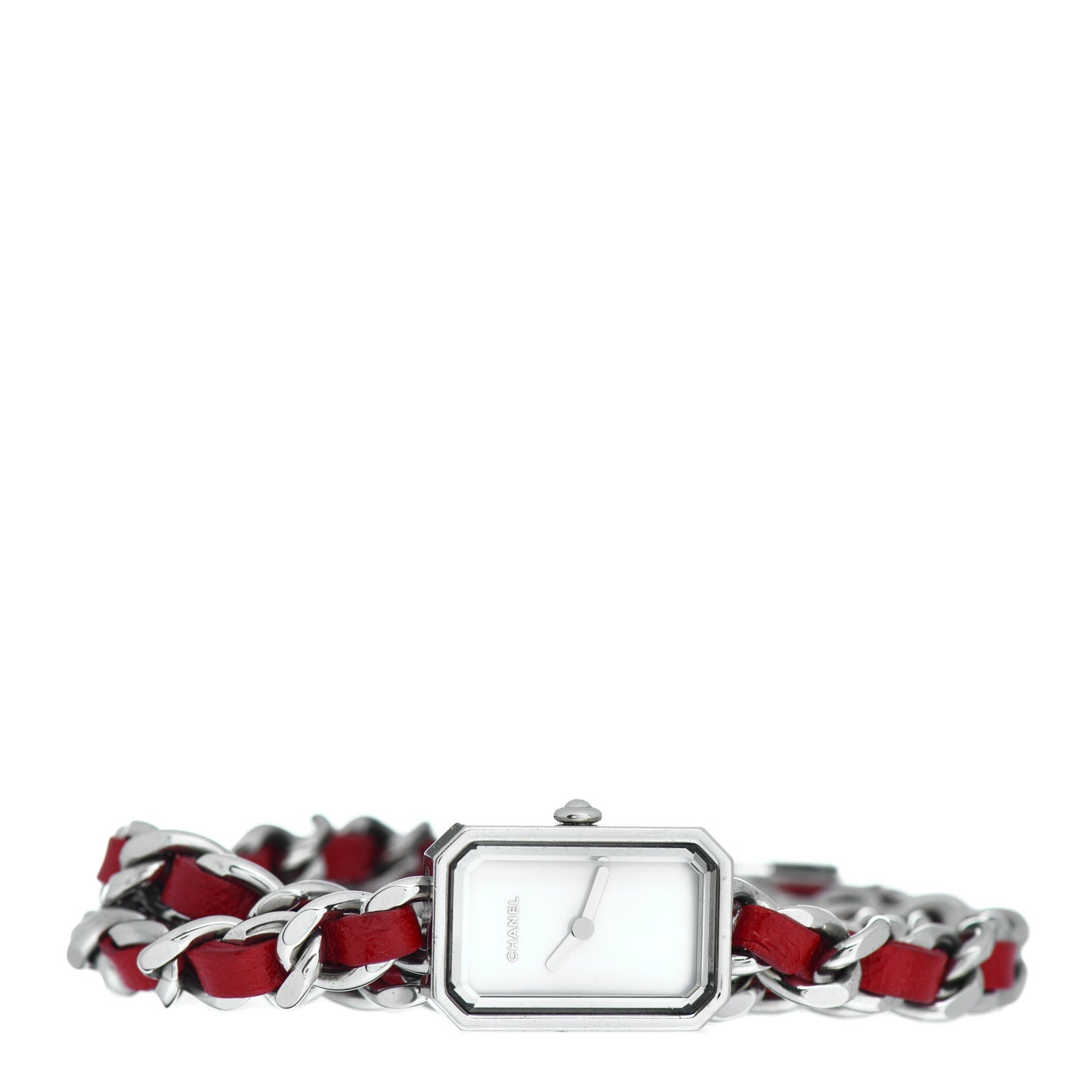 Stainless Steel Lambskin Mother of Pearl 16mm Premiere Rock Triple Row Quartz Watch Red