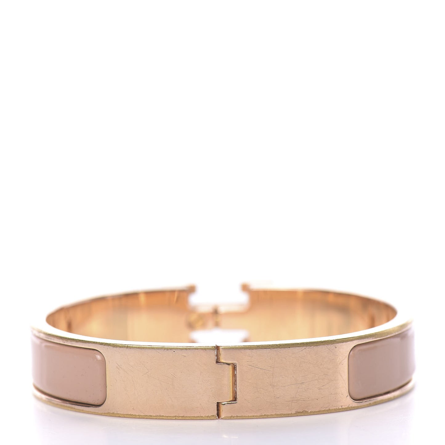 Enamel Narrow Clic Clac H Bracelet PM Beige Nacre