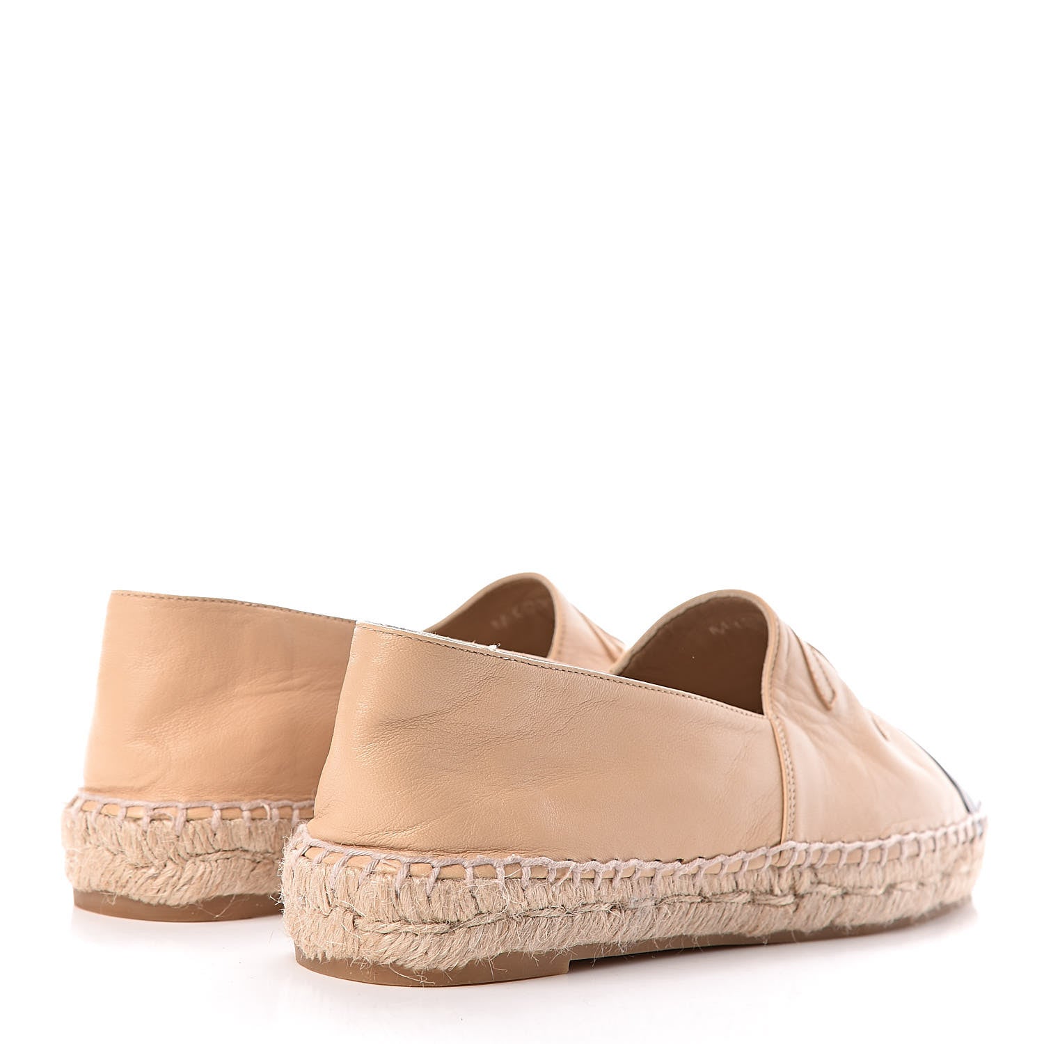 Chanel Lambskin CC Espadrilles 38 Beige Black 4 of 12