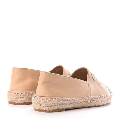Chanel Lambskin CC Espadrilles 38 Beige Black 4 of 12