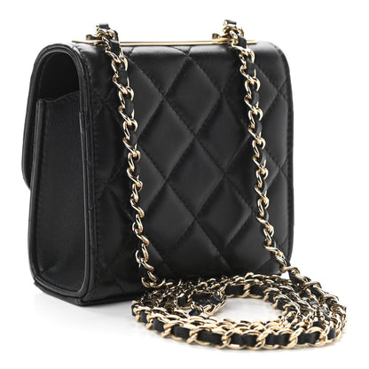 Chanel Lambskin Quilted Mini Trendy CC Chain Wallet Black 3 of 12