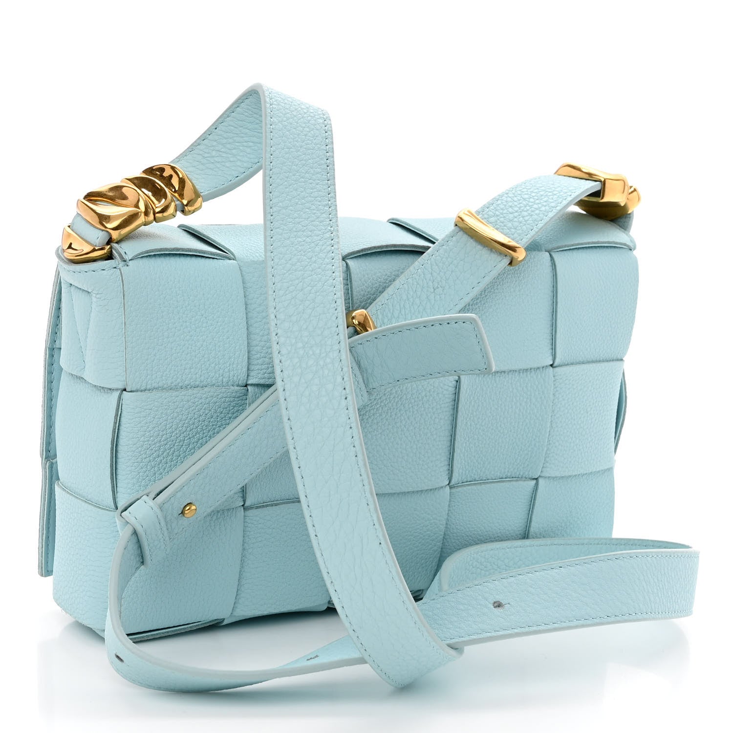 Bottega Veneta Calfskin Maxi Intreccio Cassette Bag Pale Blue 3 of 9