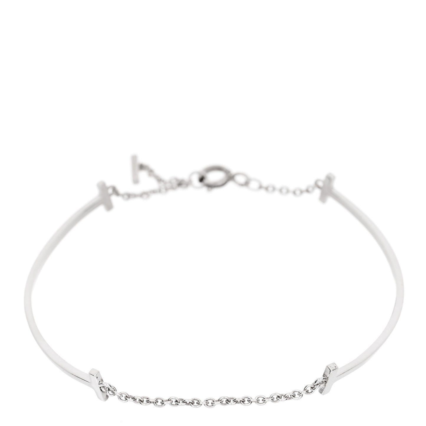 Sterling Silver Double T Smile Bracelet