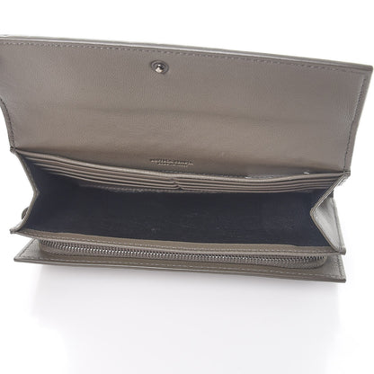 Bottega Veneta Nappa Intrecciato Continental Flap Wallet Light Grey 5 of 9