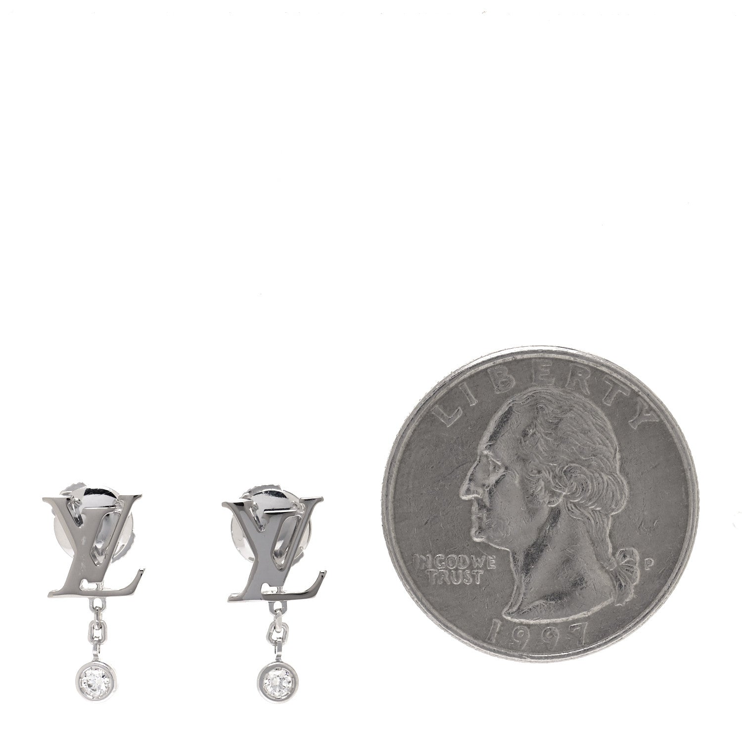 Louis Vuitton 18K White Gold Diamond Idylle Blossom LV Stud Earrings 2 of 6