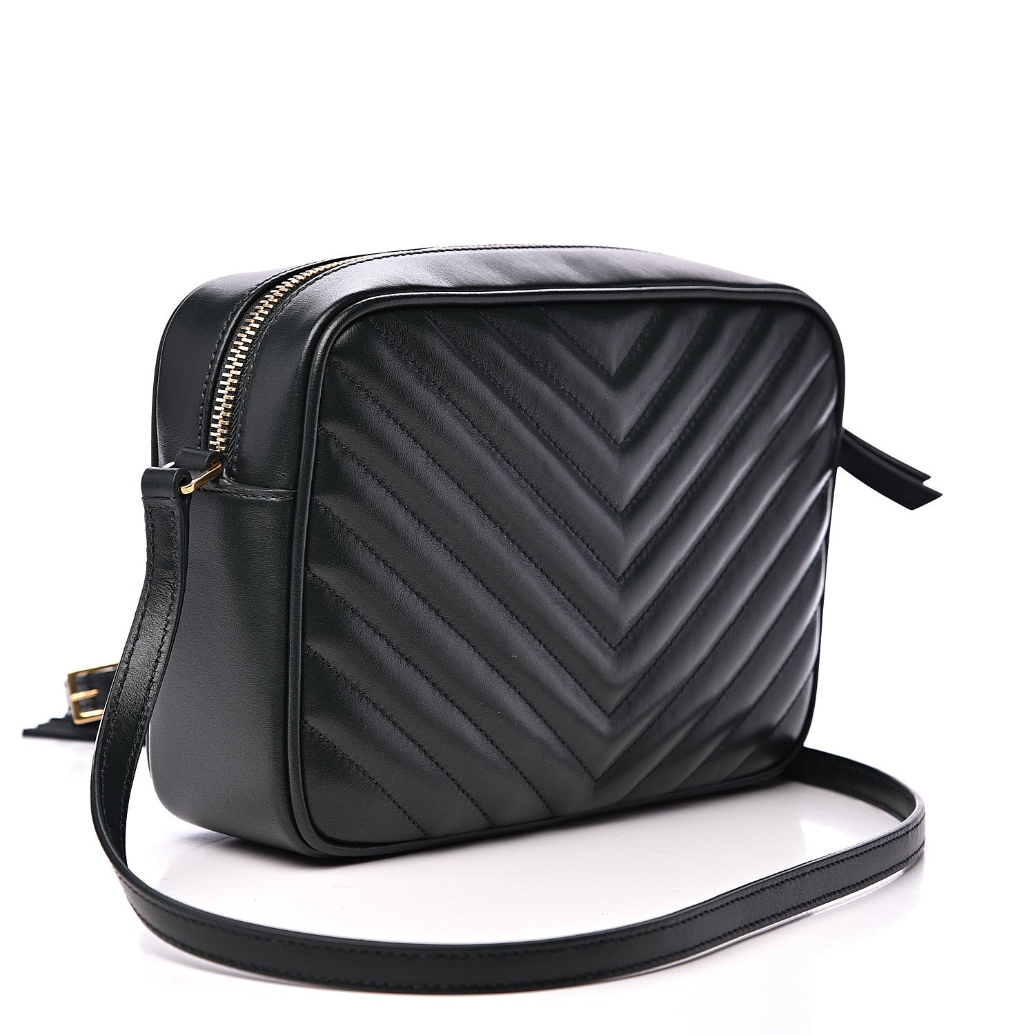 Saint Laurent Calfskin Matelasse Monogram Lou Camera Bag Green 2 of 8