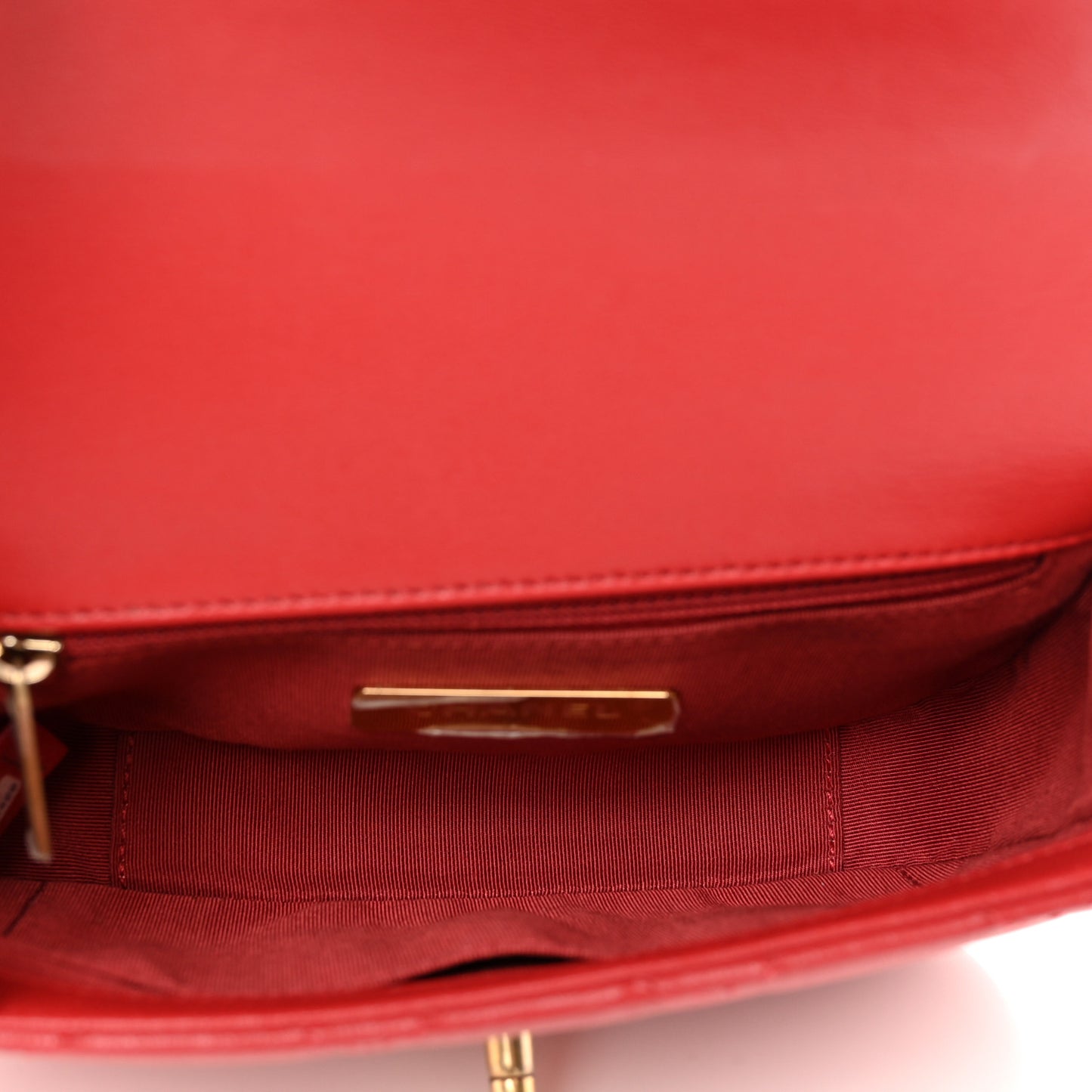 Lambskin Quilted Chain Infinity Waist Belt Bag Red