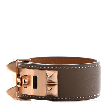 Hermes Swift Collier de Chien CDC 24 Bracelet T2 Etoupe 1 of 6