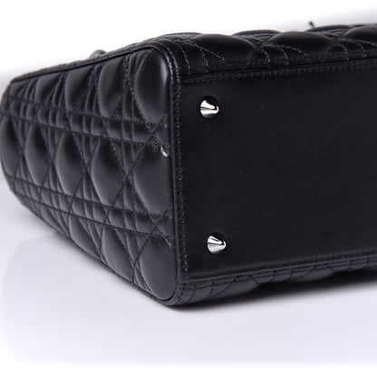 Christian Dior Lambskin Cannage Medium Lady Dior Black 9 of 10