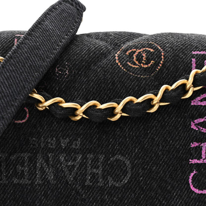 Chanel Denim Quilted Denim Mood Mini Rectangular Flap Black Multicolor 9 of 12