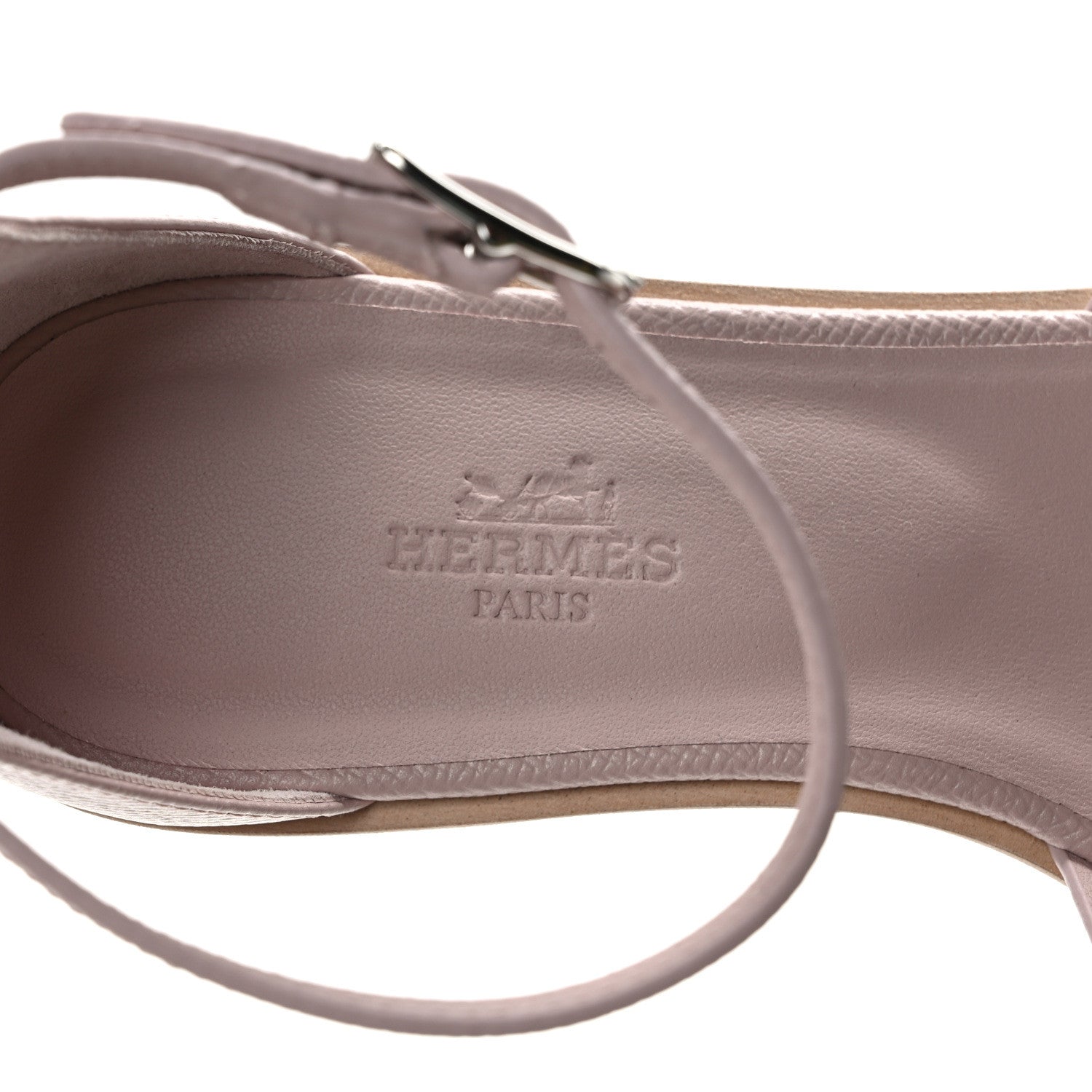 Hermes Epsom Santorini Sandals 37 Rose Porcelaine 7 of 9