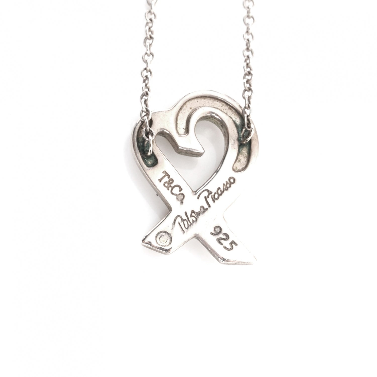 Tiffany Sterling Silver Paloma Picasso Loving Heart Pendant Necklace 4 of 6
