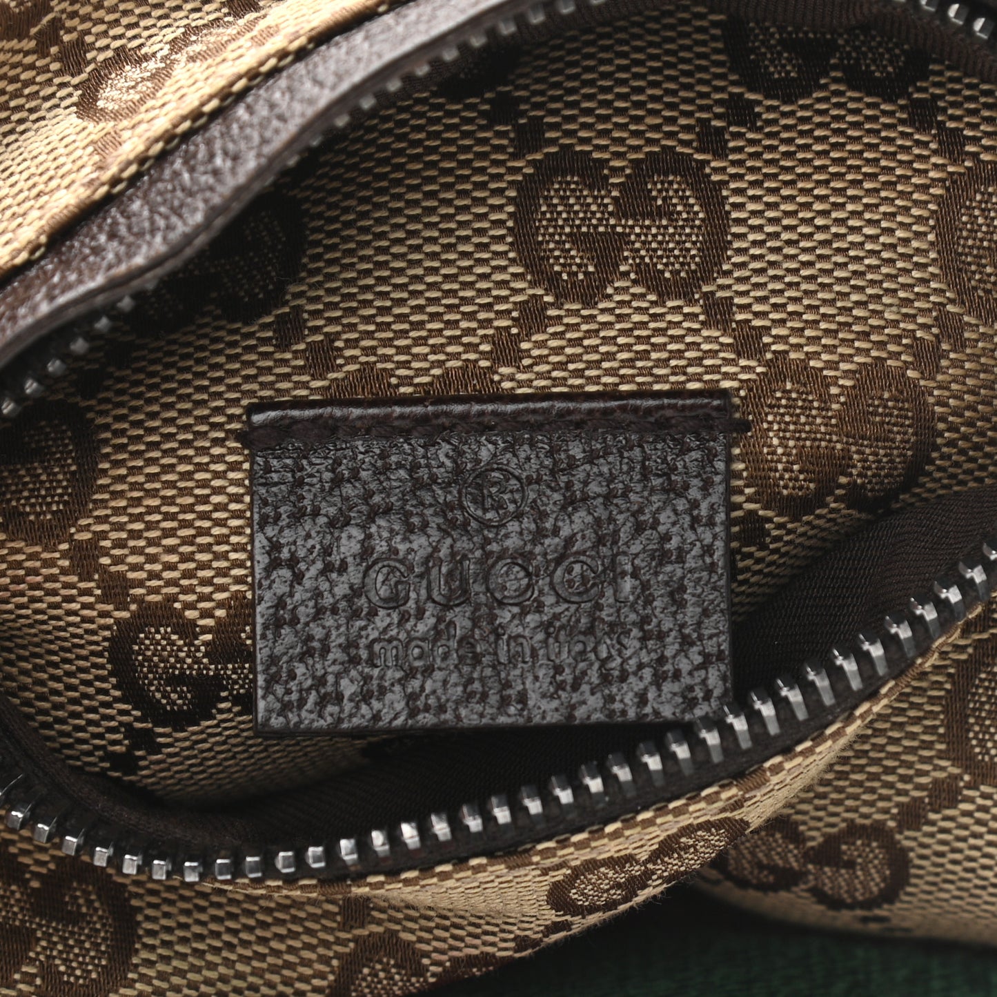 GG Monogram Double Pocket Belt Bag Dark Brown