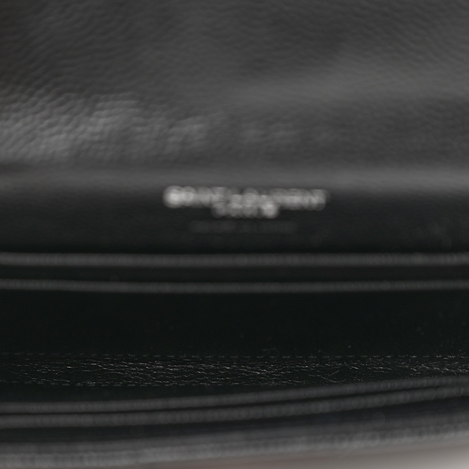 Saint Laurent Grain De Poudre Matelasse Chevron Small Monogram Envelope Wallet Black 5 of 6