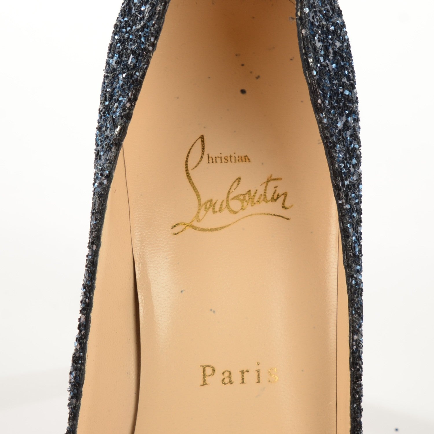 Christian Louboutin Glitter Very Prive 120 Pumps 39 Blue 7 of 7