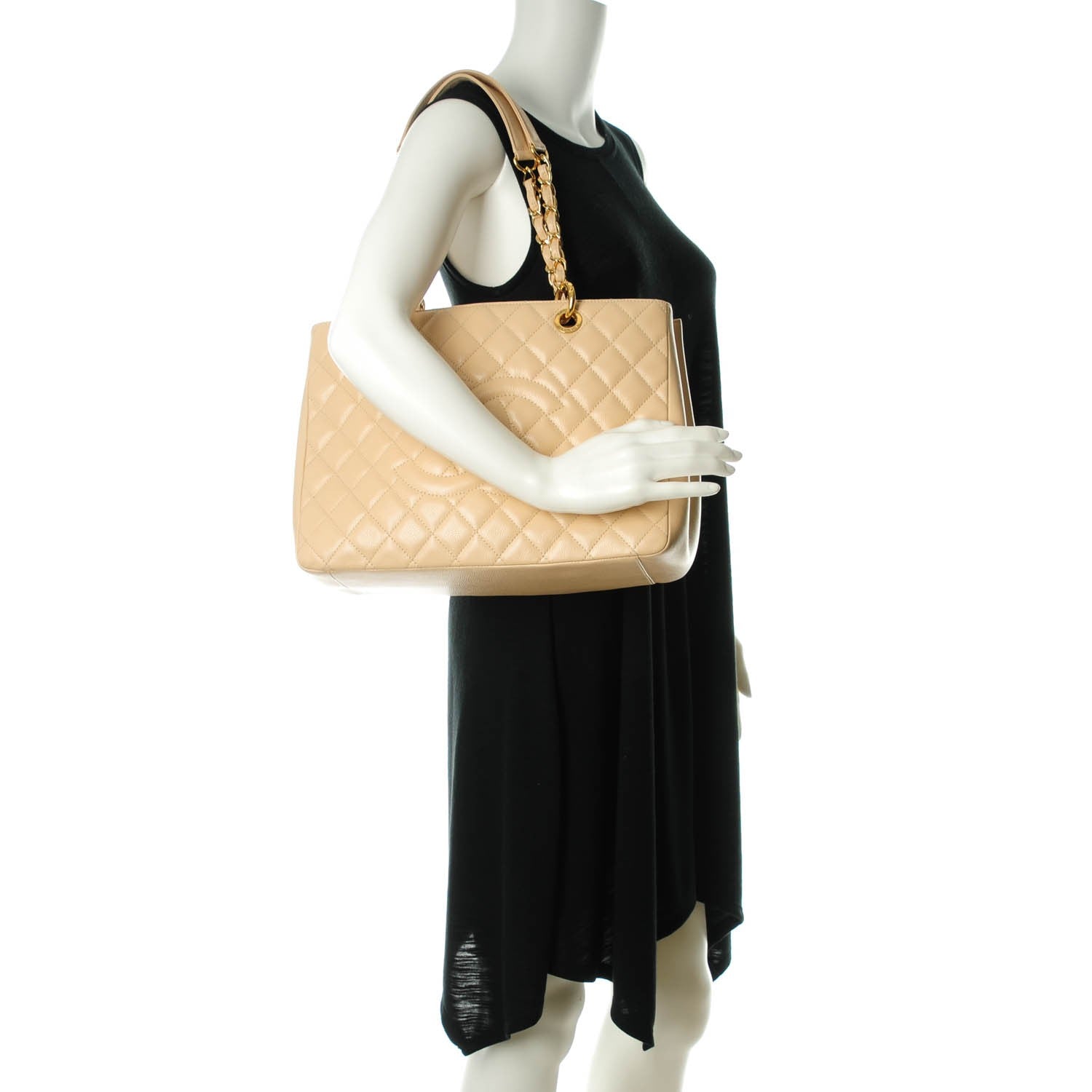 Chanel Caviar Quilted Grand Shopping Tote GST Beige Clair 2 of 7