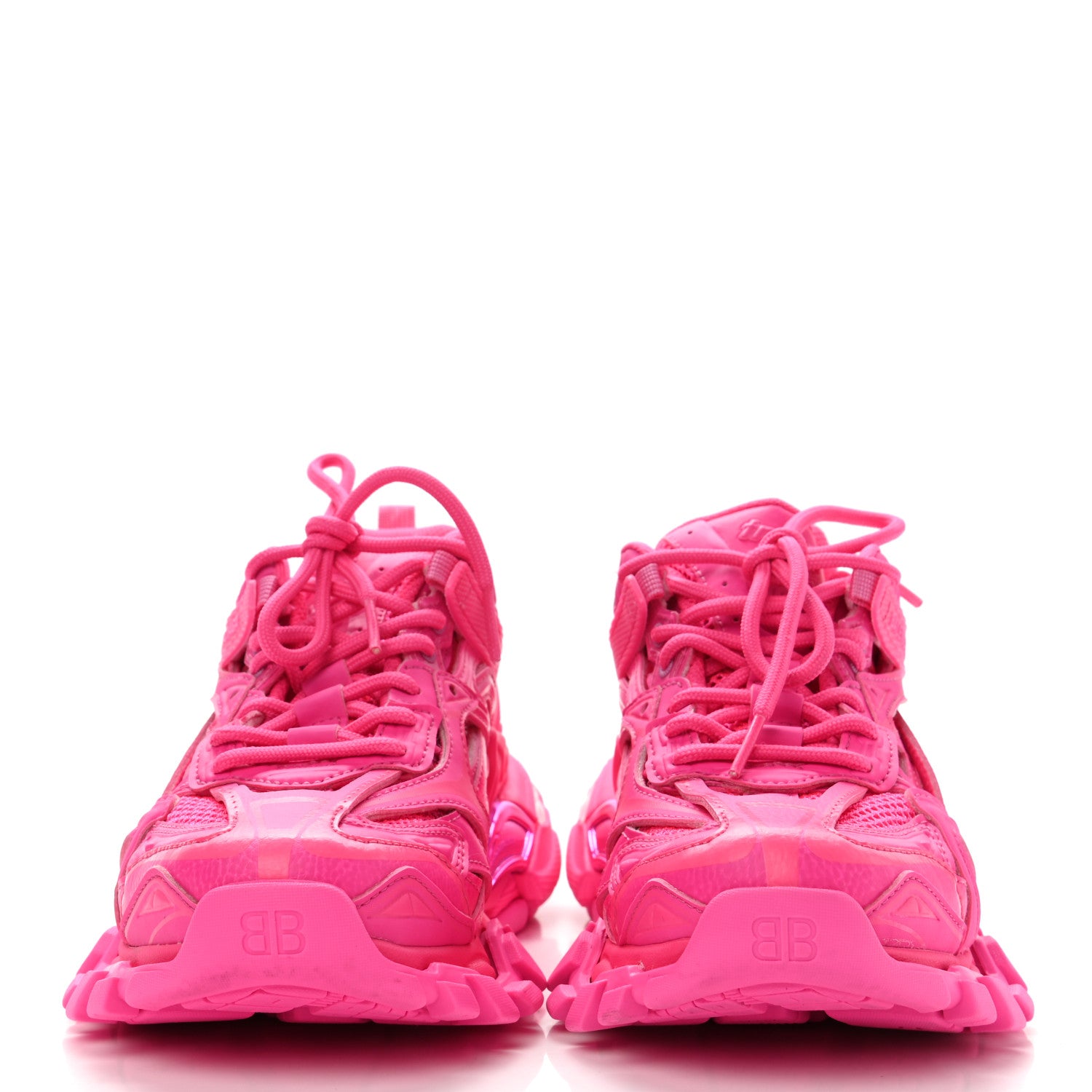 Balenciaga Rubber Mesh Monocolor Womens Track.2 Open Sneakers 36 Fluo Pink 2 of 9