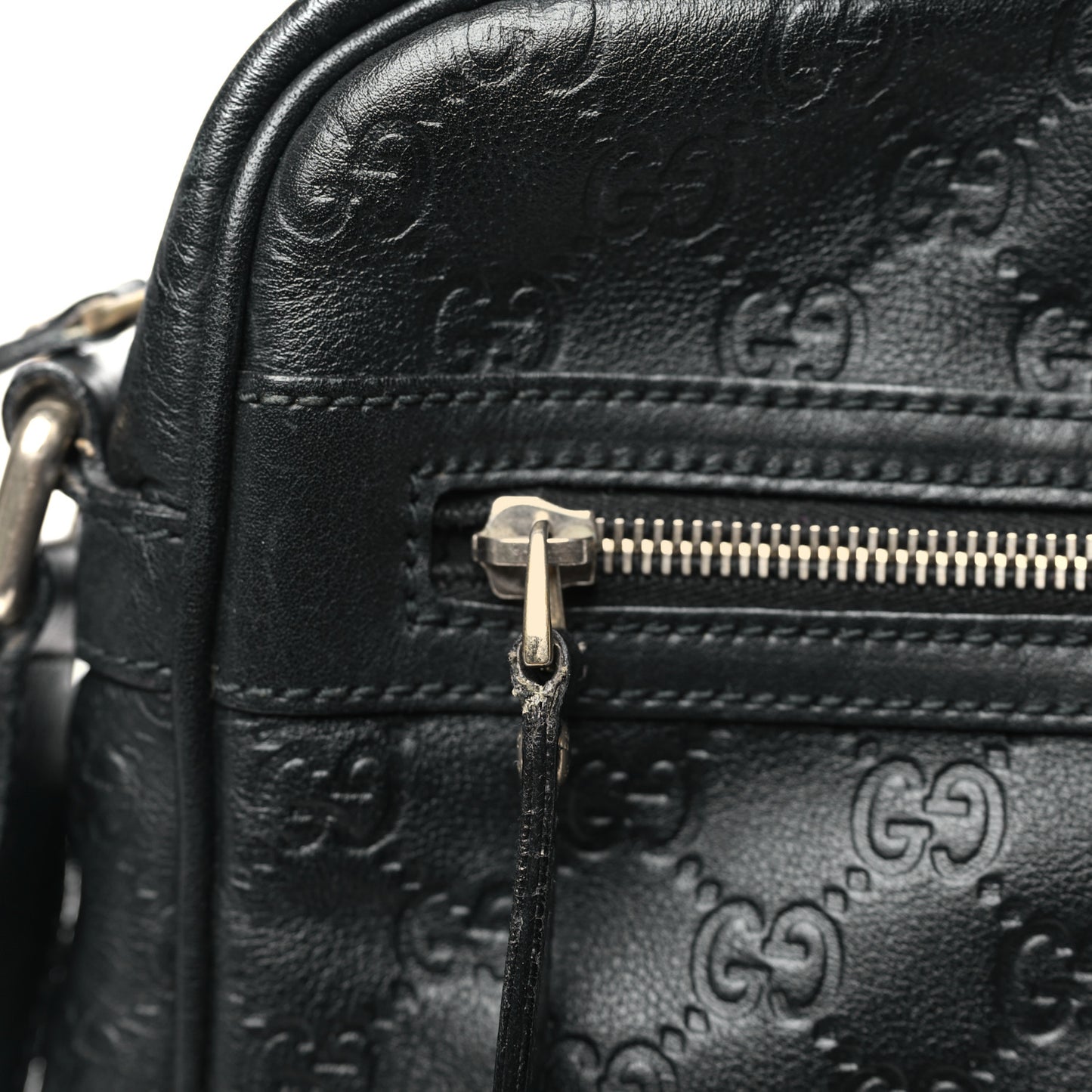 Guccissima Flat Messenger Bag Black