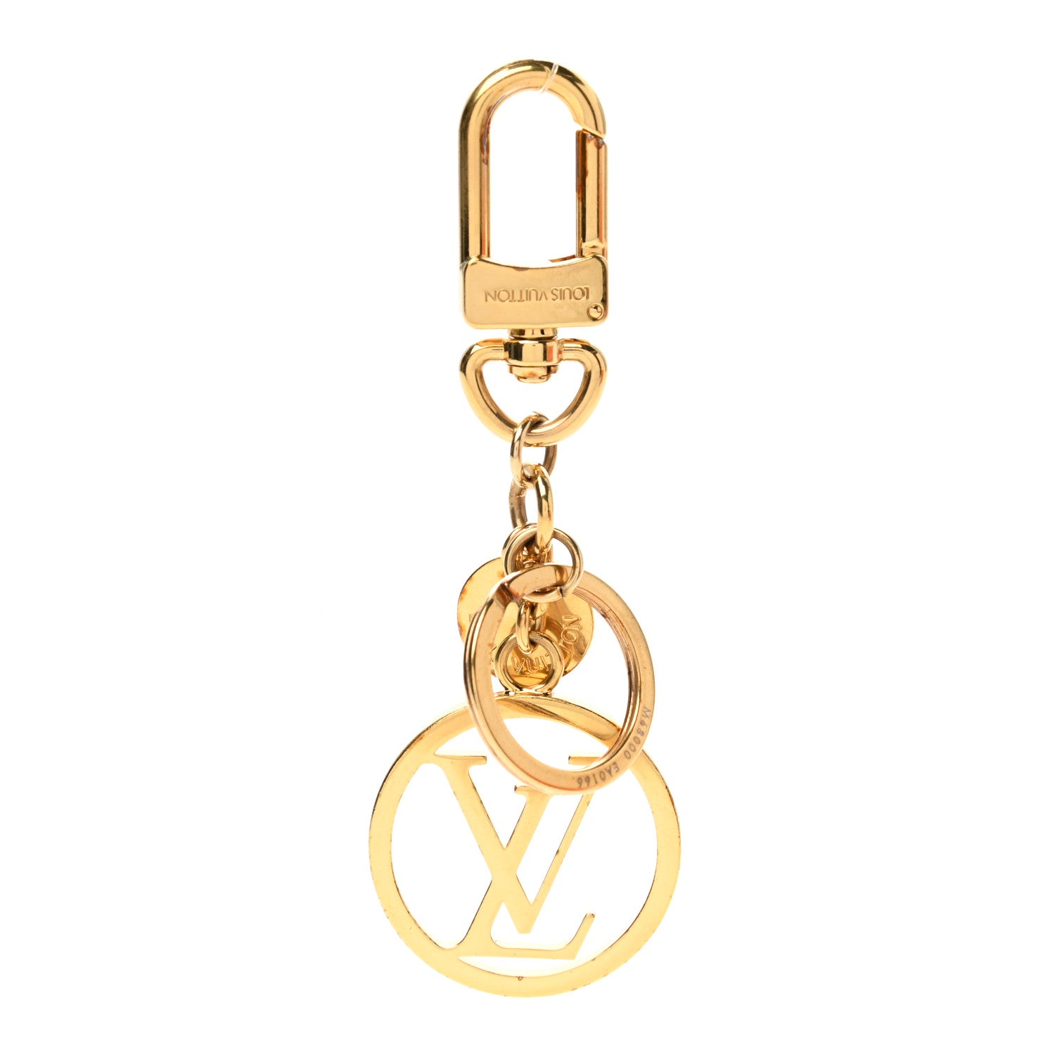 Louis Vuitton Metal LV Circle Bag Charm Key Holder Gold 1 of 7
