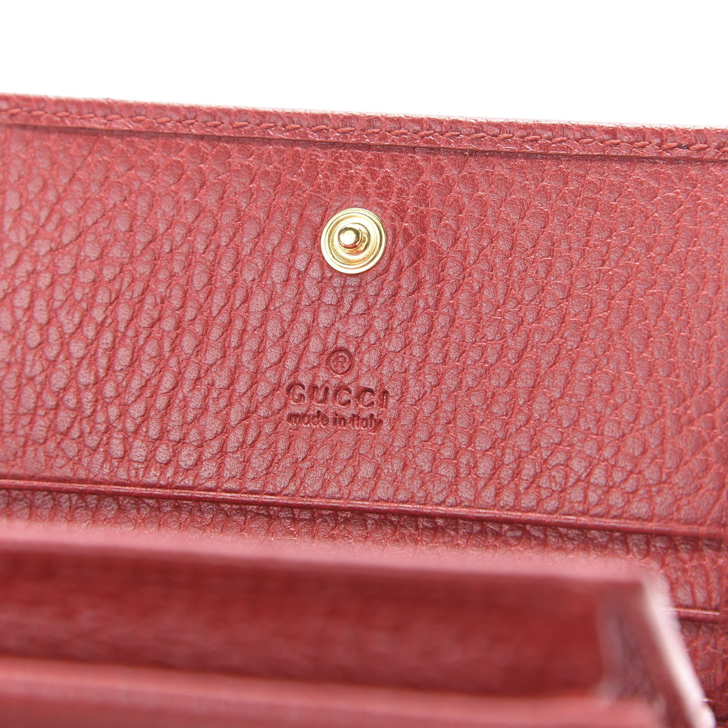 Gucci Pebbled Calfskin GG Marmont Card Case Hibiscus Red 6 of 7
