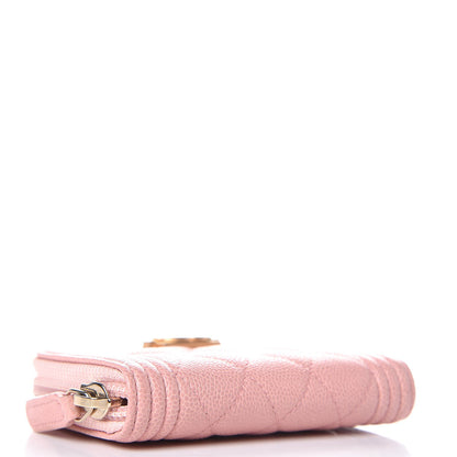 Chanel Caviar Quilted Boy Zip Around Coin Purse Wallet Light Pink 4 of 8