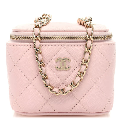 Chanel Caviar Quilted Mini Vanity Case With Chain Pink 1 of 11