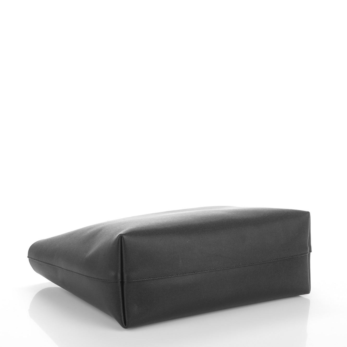 Grained Calfskin Small T Tote Black