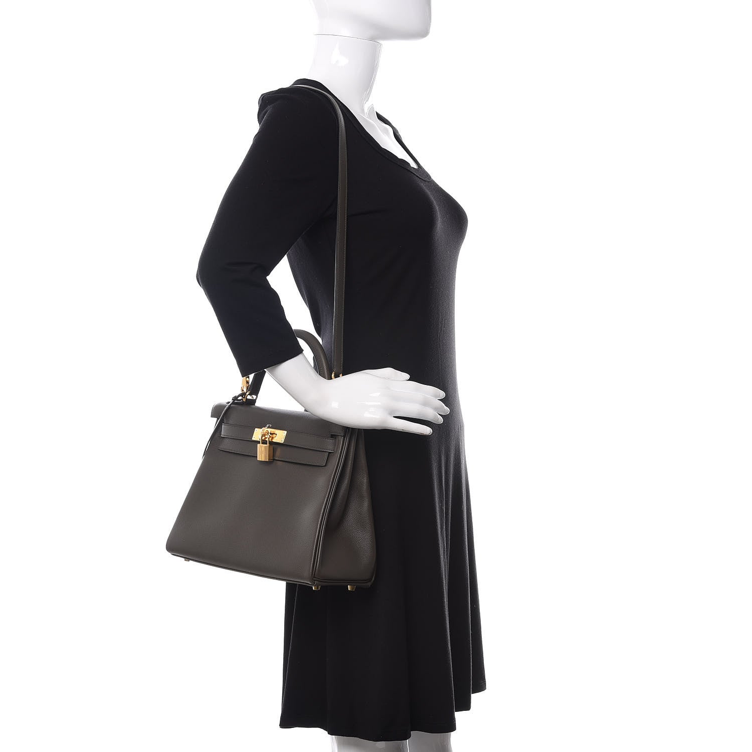 Hermes Evercolor Kelly Retourne 28 Vert De Gris 2 of 10