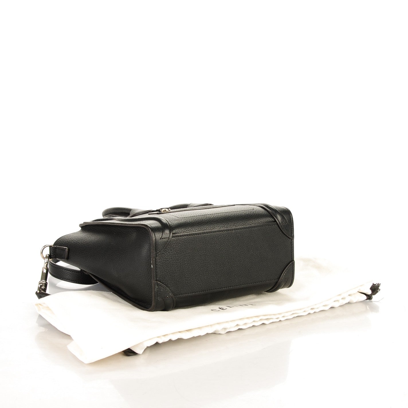 Drummed Calfskin Nano Luggage Black