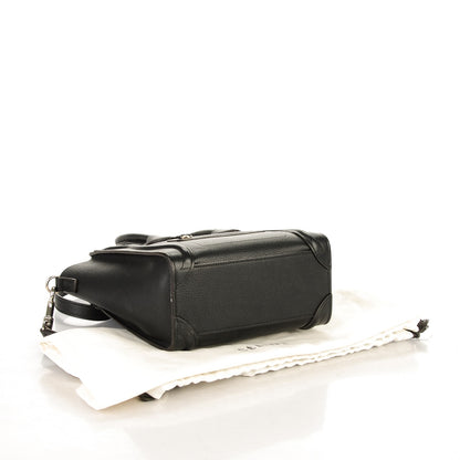 Celine Drummed Calfskin Nano Luggage Black 4 of 7
