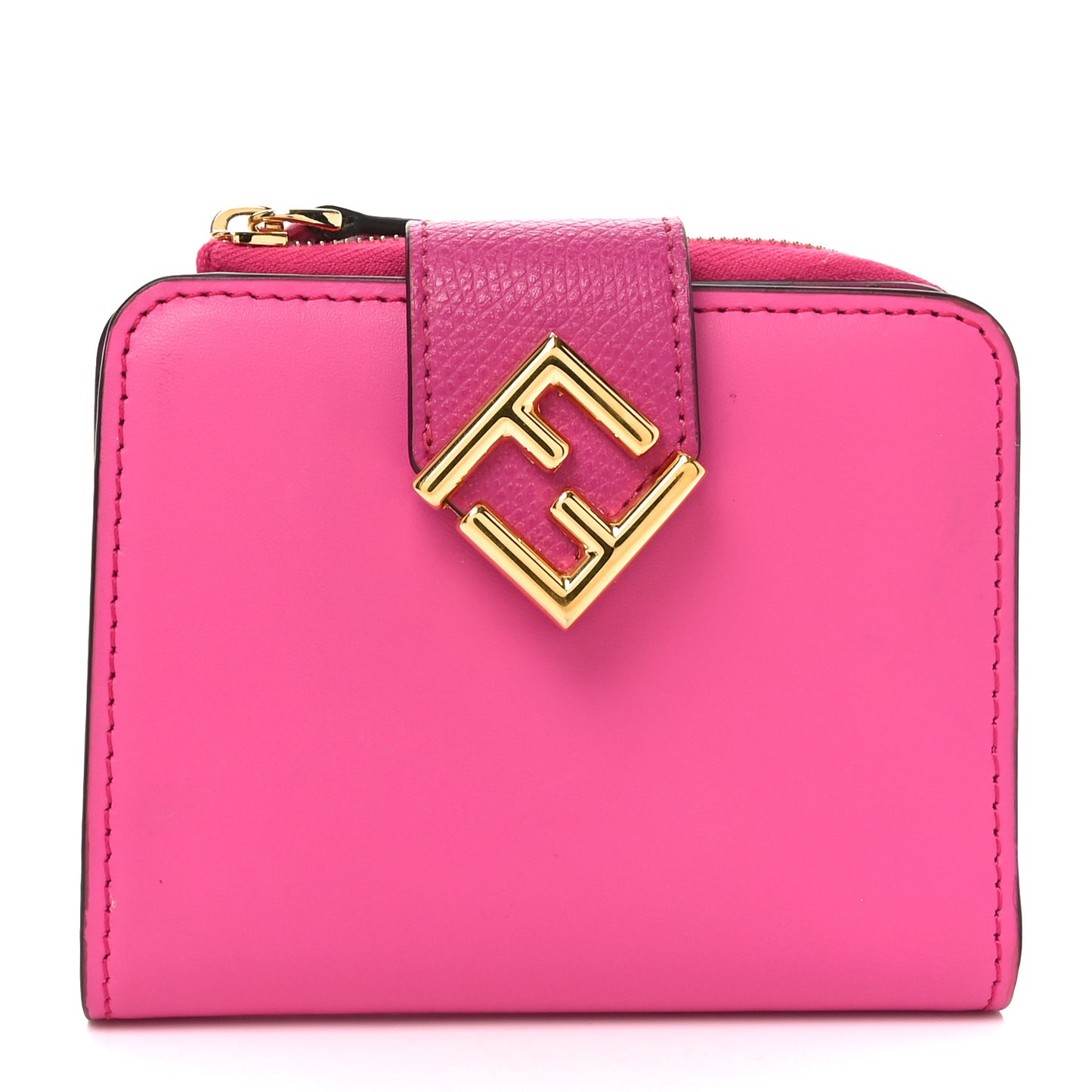 Vitello King Cruise FF Diamonds Compact Wallet Geranio Ciclamino Pilar
