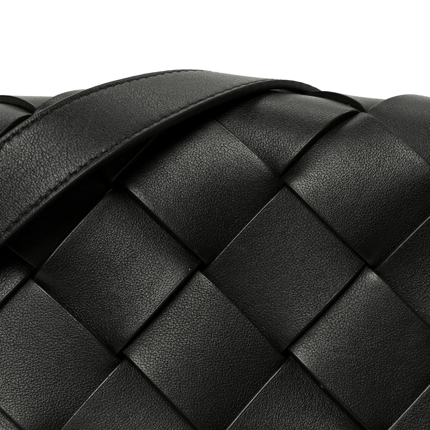 Grained Calfskin Intreccio Small Diago Crossbody Bag Black