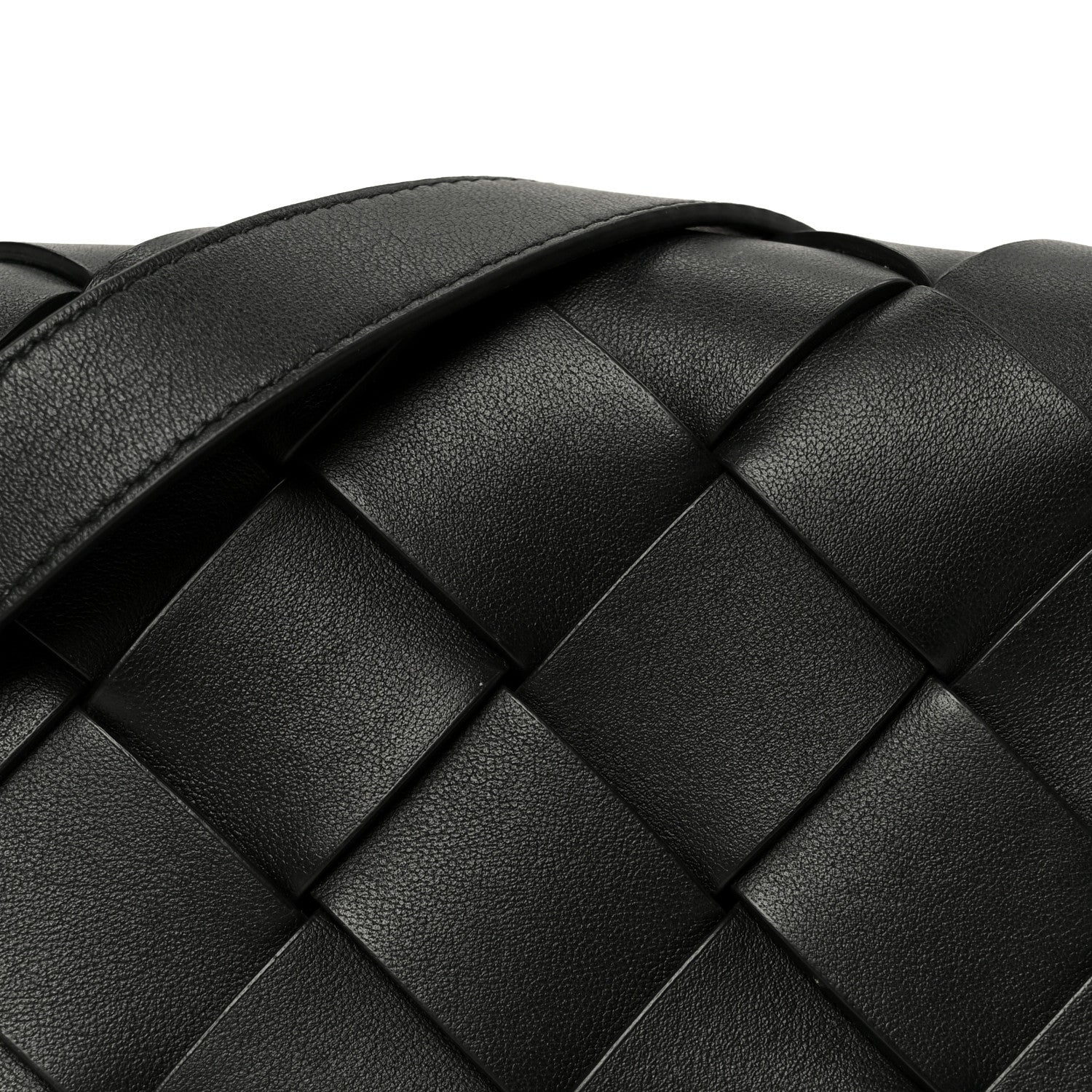 Bottega Veneta Grained Calfskin Intreccio Small Diago Crossbody Bag Black 9 of 11