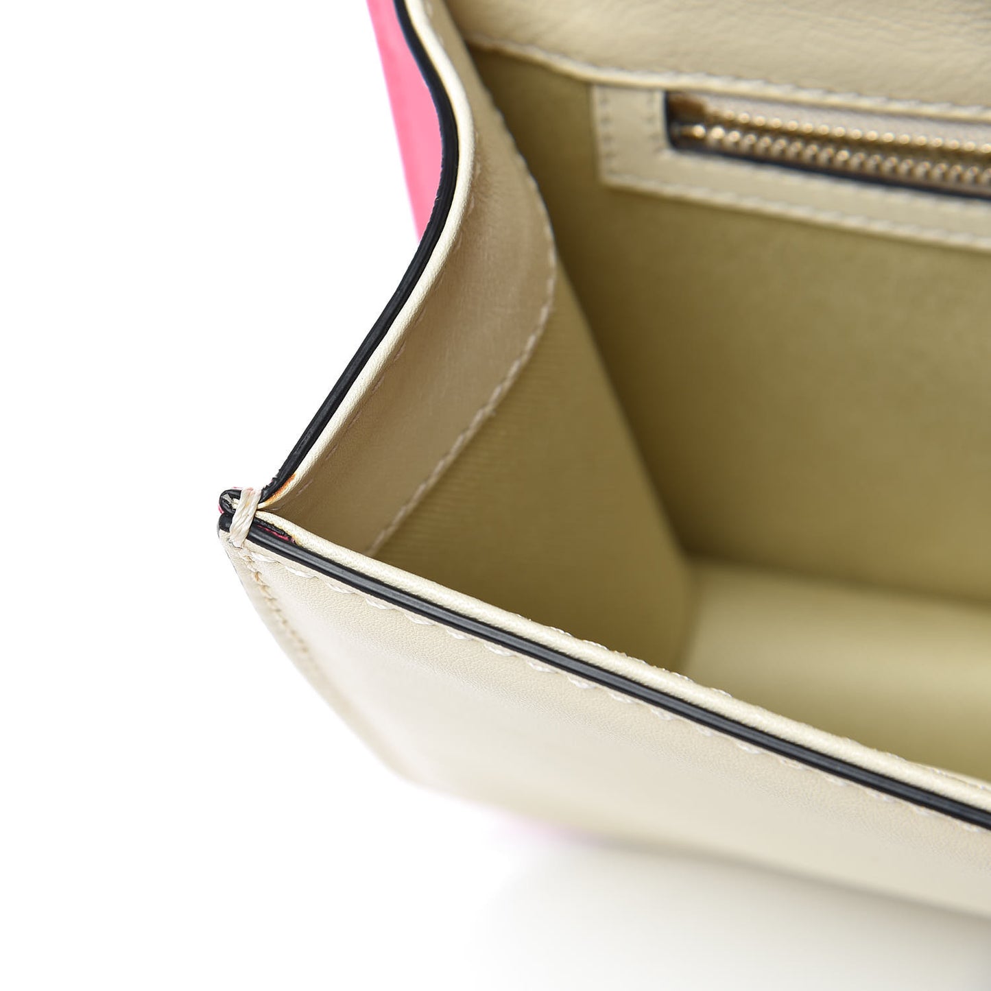 Vitello Medium Glam Lock Rockstud Flap Fuxia Fluo Light Ivory