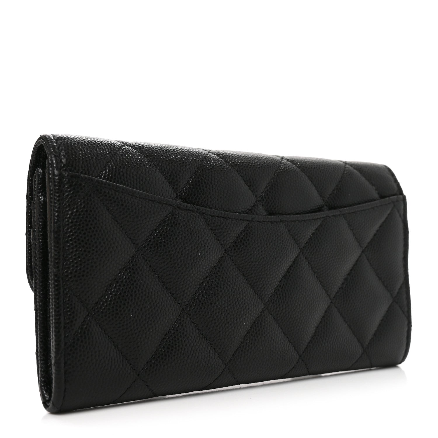 Chanel Caviar Quilted Medium Gusset Flap Wallet Black 3 of 8