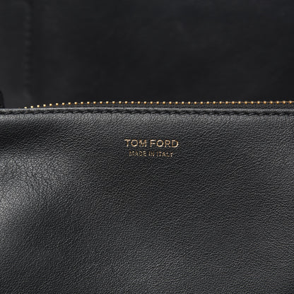Tom Ford Calfskin Perforated Logo Tote Black 8 of 13