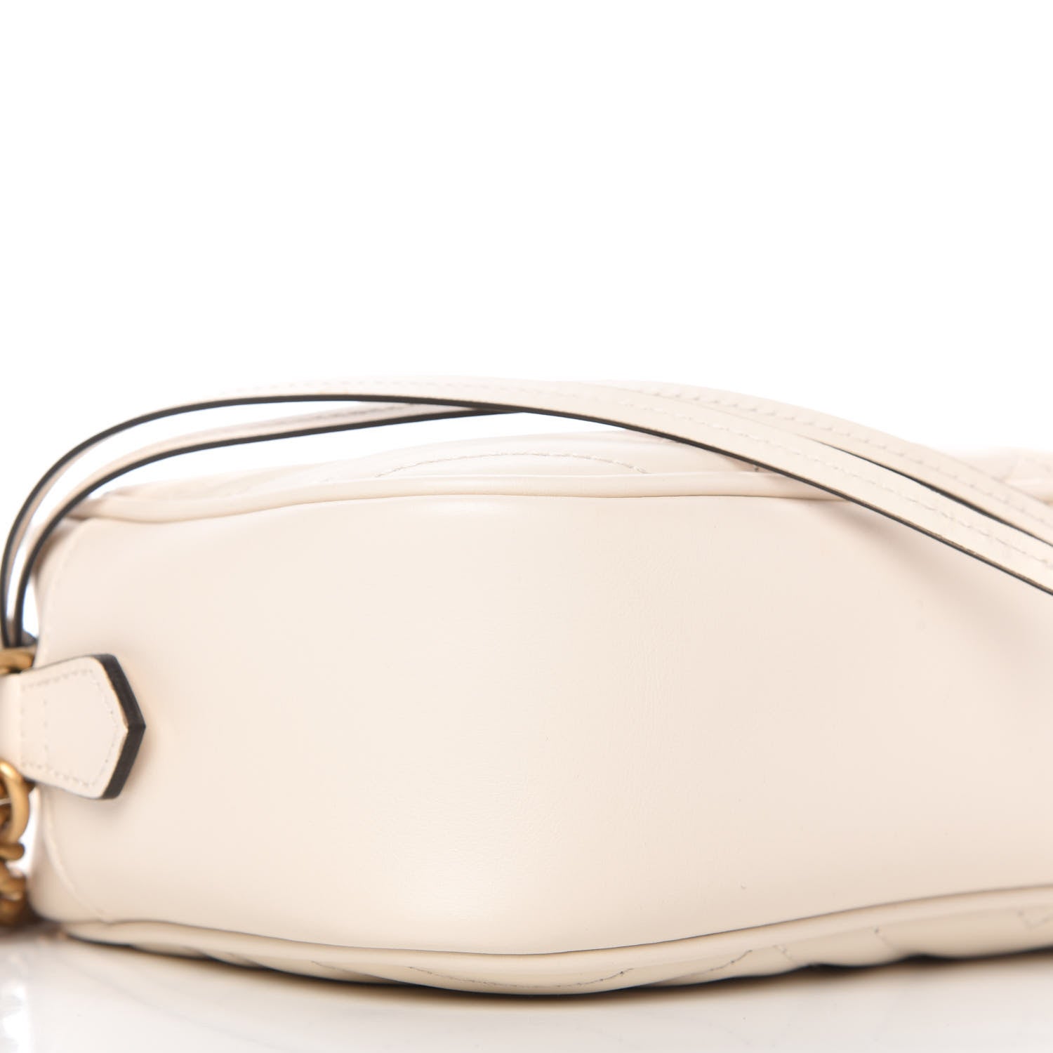 Gucci Calfskin Matelasse Small GG Marmont Chain Shoulder Bag White 6 of 10