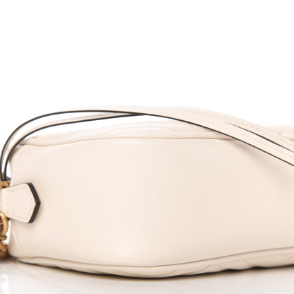 Gucci Calfskin Matelasse Small GG Marmont Chain Shoulder Bag White 6 of 10