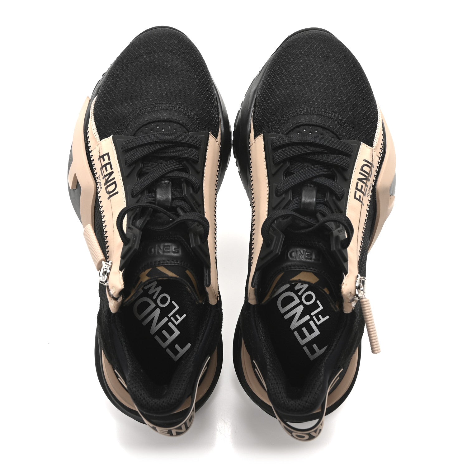 Fendi Nylon Suede Lycra Fendi Flow Low Top Sneakers 36 Black 2 of 8