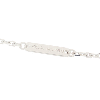 Van Cleef & Arpels 18K White Gold Chalcedony Vintage Alhambra Pendant Necklace 4 of 6