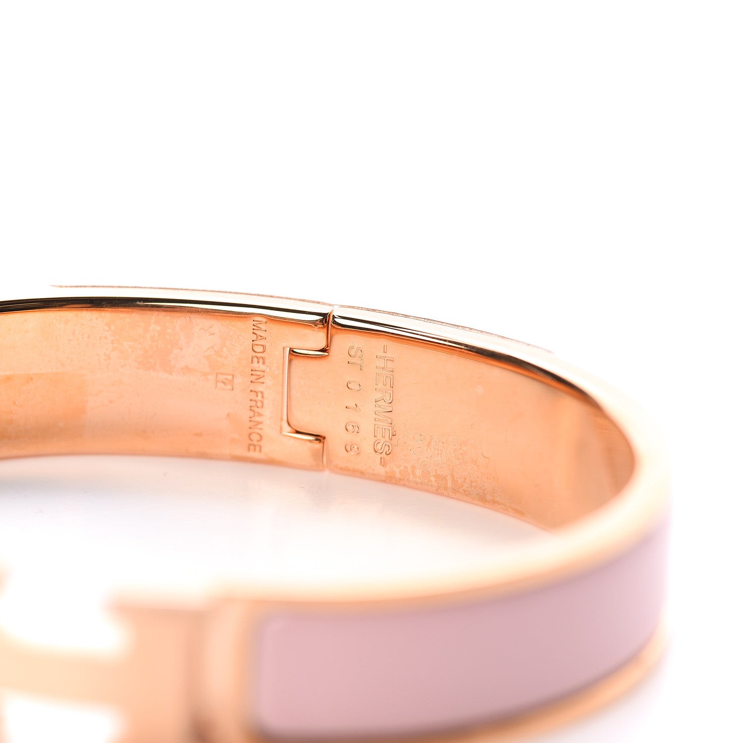 Hermes Enamel Narrow Clic Clac H PM Bracelet PM Rose Cassata 3 of 3