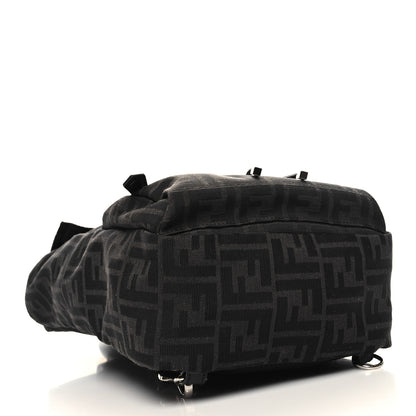 Fendi Recycled Fabric Jacquard Vitello Astro FF 1974 Small Fendiness Backpack Asfalto Black 4 of 10