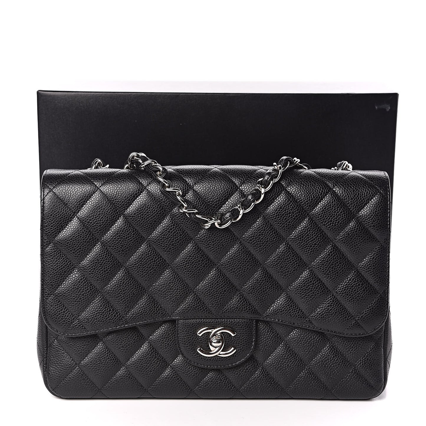 Caviar Quilted Jumbo Single Flap Black