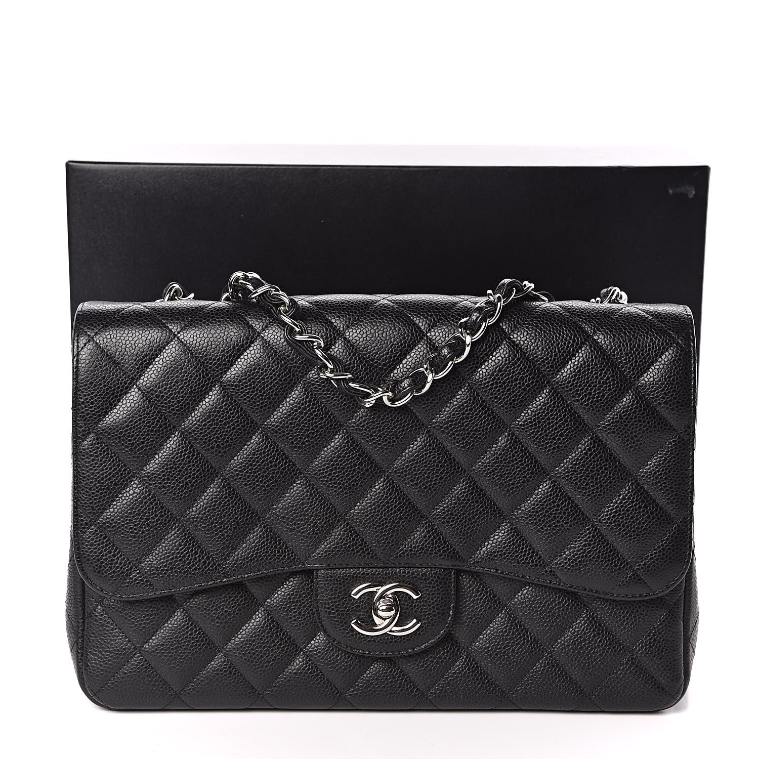 Chanel Caviar Quilted Jumbo Single Flap Black 12 of 12